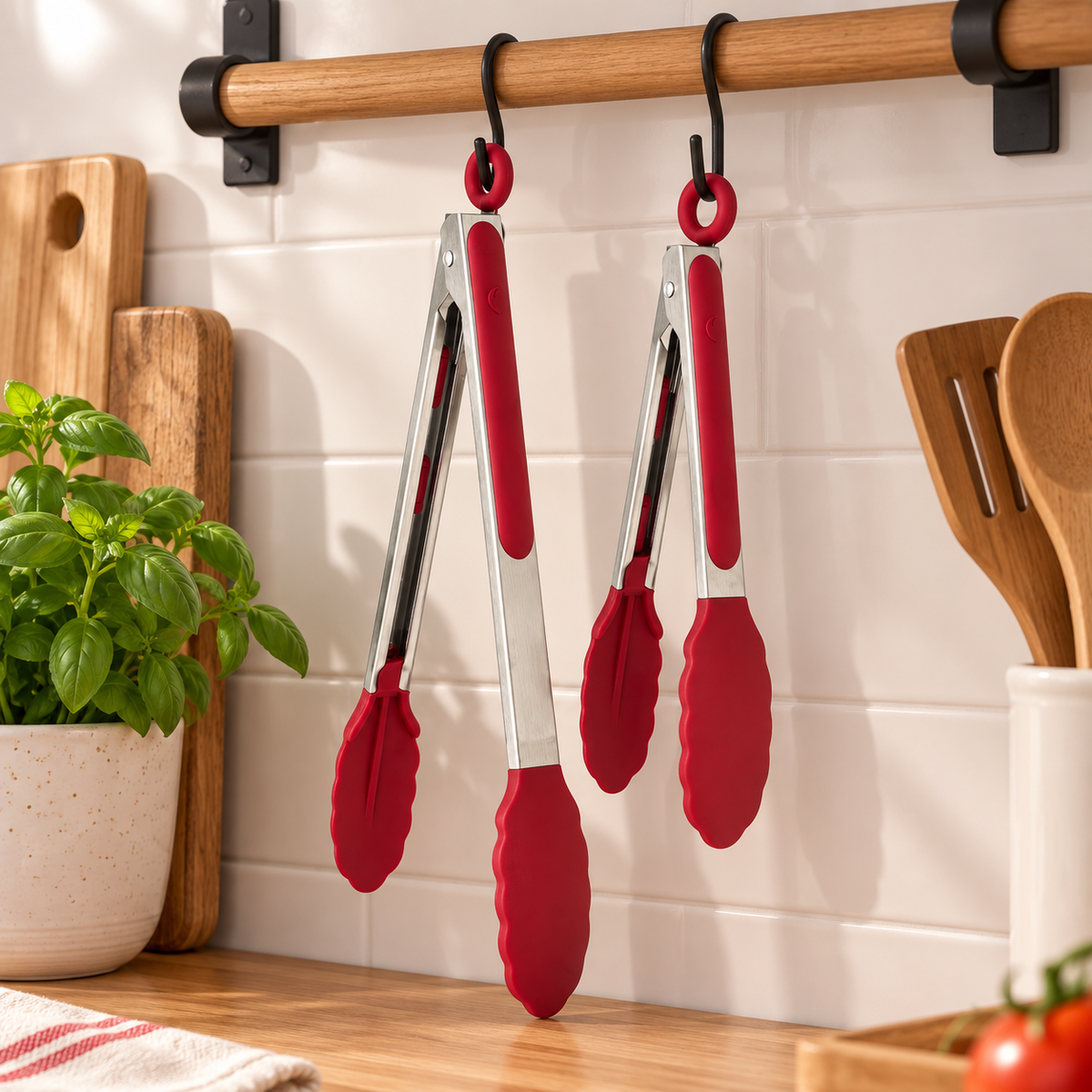 Set of 2 Silicone Kitchen Tongs