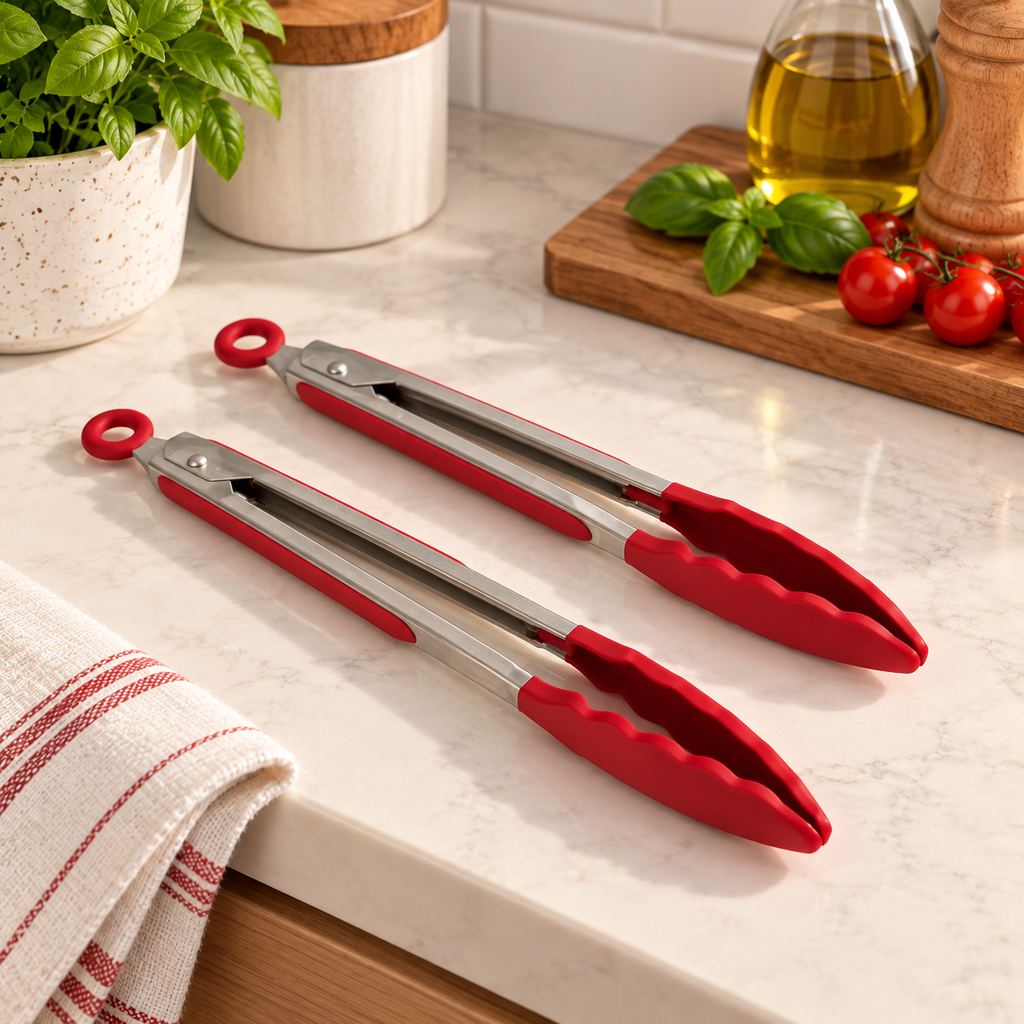 Set of 2 Silicone Kitchen Tongs